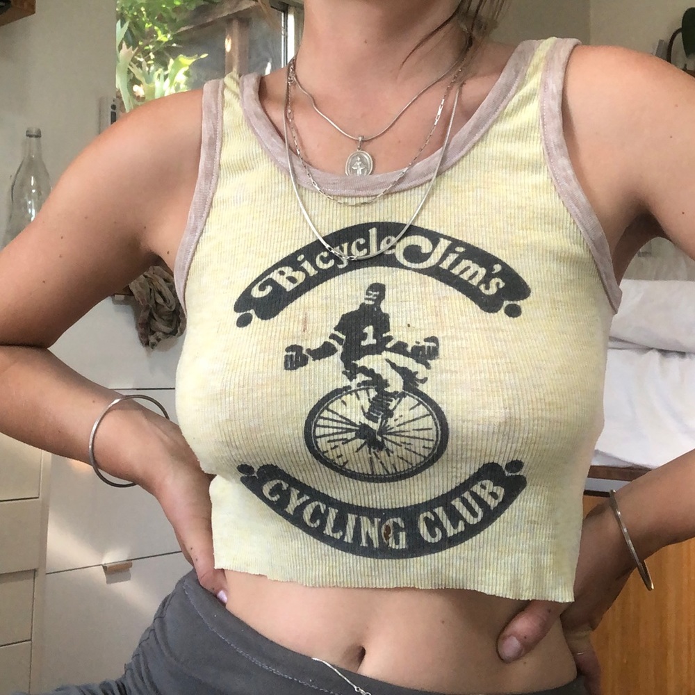 Vintage “Bicycle Jim’s Cycling Club” tank top